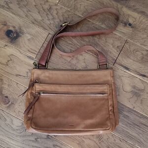 Fossil Corey Brown Leather Crossbody Bag